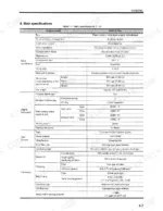 mitsubishi-d04fd-taa-diesel-engine-service-manual-99616-h0100-system-diagram-23.webp Mitsubishi D04FD-TAA engine main specifications table including dimensions, valve timing, fuel, and oil system data.