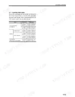 mitsubishi-d04fd-taa-diesel-engine-service-manual-99616-h0100-troubleshooting-133.webp Mitsubishi D04FD-TAA water pump inspection table showing bearing bore and shaft diameter clearance specifications.