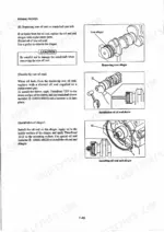 mitsubishi-s4k-s6k-excavator-service-manual-99499-10190-wiring-89.webp Mitsubishi S4K, S6K service manual: procedures for removing and installing the crankshaft rear oil seal and slinger.