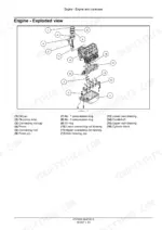 mitsubishi-s4l2-to-y364gt-engine-service-manual-47372931-exploded-view-37.webp Mitsubishi S4L2, S4L, Y361GT, Y362GT, Y363GT, Y364GT engine crankcase exploded view showing piston, crankshaft, and oil pan.
