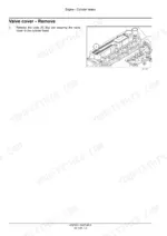 mitsubishi-s4l2-to-y364gt-engine-service-manual-47372931-procedures-62.webp Mitsubishi S4L2, S4L, Y361GT, Y362GT, Y363GT, Y364GT valve cover removal procedure with diagram showing bolt locations.