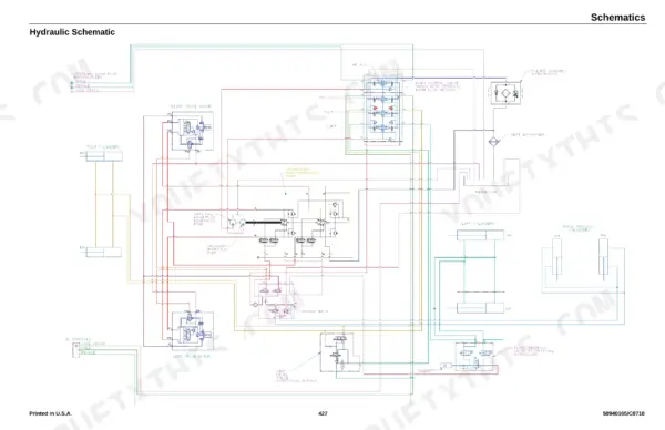 Mustang 1750RT, 1750RT NXT2/3, 2100RT, 2100RT NXT2/3, 2500RT, 2500RT NXT3 hydraulic schematic showing pumps, motors, and valves.