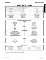 Mustang 2095, 2105 technical specifications table covering engine, capacities, electrical, hydraulic, tires, and buckets.