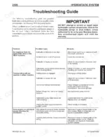mustang-2109-skid-steer-loader-service-manual-917229-ap0606-troubleshooting-113.webp Mustang 2109 hydrostatic system troubleshooting guide table listing common drive, lift, and tilt system problems.