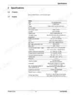 Mustang 2803ZT service manual page showing technical specifications table for the Yanmar 3TNV76-NNS diesel engine.