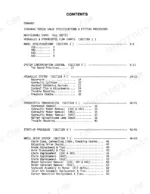 mustang-332-to-552-skid-steer-loader-service-manual-087-00184-specs-5.webp Mustang 332, 342, 442, 552 service manual table of contents listing hydraulic, hydrostatic, and wheel drive systems.