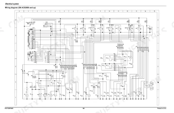 Mustang 5003ZT electrical system wiring diagram for serial numbers AC02890 and up showing fuses, relays, and components.