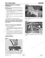 mustang-634-telehandler-service-manual-913251-procedures-32.webp Mustang 634 telehandler engine removal, safety shutdown, hydraulic pressure relief, and battery access procedures.