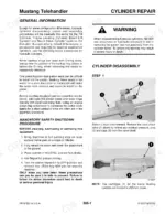 mustang-742-to-1155-telehandler-service-manual-913237-exploded-view-237.webp Mustang 742, 744, 944, 1155 hydraulic cylinder repair, disassembly procedures, safety shutdown, and valve block diagrams.