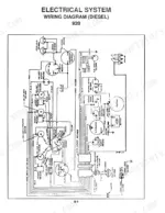 mustang-920-930a-skid-steer-loader-service-manual-008-12909-wiring-91.webp Mustang 920, 930A electrical system wiring diagram for diesel models showing battery, starter, and gauge components.