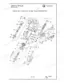 Mustang ME1503, ME1903, ME2203 service manual exploded view of the double axial and gear hydraulic pump assembly.