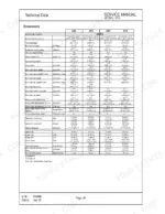 mustang-me2503-to-me3703-compact-excavators-service-manual-918149-specs-14.webp Mustang ME2503, ME3003, ME3503, ME3703 technical data table listing dimensions, weights, and performance specs.