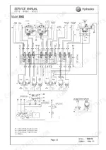 mustang-me5002-me6002-me6502-compact-excavator-service-manual-918172-hydraulic-61.webp Mustang ME5002, ME6002, ME6502 hydraulic system diagram showing cylinders, joysticks, and pump pressure specifications.
