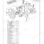 Mustang ME8002 exploded view of double variable-displacement pump with numbered parts list and component descriptions.