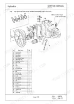 mustang-me8002-compact-excavator-service-manual-918173-exploded-view-62.webp Mustang ME8002 exploded view of double variable-displacement pump with numbered parts list and component descriptions.