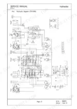 mustang-me8002-compact-excavator-service-manual-918173-hydraulic-53.webp Mustang ME8002 service manual hydraulic diagram 7011093 showing cylinders, joysticks, and auxiliary hydraulic system.
