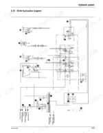 mustang-ml-48t-all-wheel-steer-loader-service-manual-918139-hydraulic-155.webp Mustang ML 48T work hydraulics diagram showing pumps, valves, cylinders, and hydraulic system flow paths.