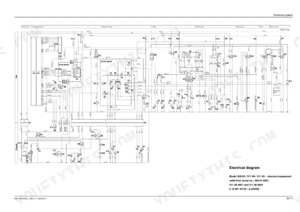 Mustang ML42, ML43, 318, 418, 418 Telescopic, 308 63, 311 66, 311 00 electrical system wiring diagram for cab and chassis