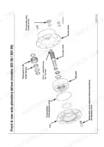 mustang-ml52-wheel-loader-service-manual-50940190-exploded-view-93.webp Mustang ML52 exploded view of front and rear axle planetary drive showing planet gears, sun gear shaft, and hub components.