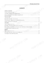 mustang-mtl16-track-loader-service-manual-908312-troubleshooting-325.webp Mustang MTL16 troubleshooting contents page listing lift arm, bucket, and machine travel system fault sections.