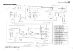 mustang-mtl312-track-loader-service-manual-917367-hydraulic-31.webp Mustang MTL312 hydraulic circuit diagram showing pumps, control valves, travel motors, and a parts list table.