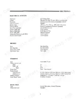 New Holland 555D, 575D, 655D, 675D electrical, brake, steering, and rear axle technical specifications table.