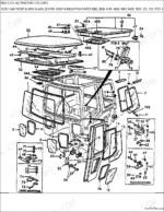 new-holland-6600-to-tractor-ag-tractor-parts-catalog-cab-parts-579.webp Ford 6600 4 CYL AG TRACTOR exploded view of cab glass, doors, roof, and mounting hardware components.