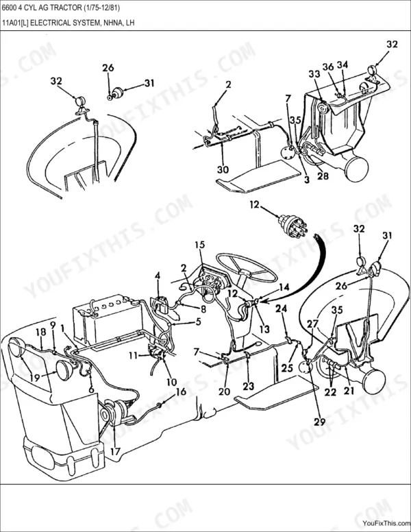 Ford 6600 4 CYL AG TRACTOR Parts Catalog