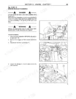 New Holland TN 55, TN 65, TN 70, TN 75 engine removal procedure showing air filter sensor, horn, and inlet manifold clamps.