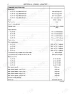 New Holland TN 55, TN 65, TN 70, TN 75 engine general specifications table including piston, power, and torque data.