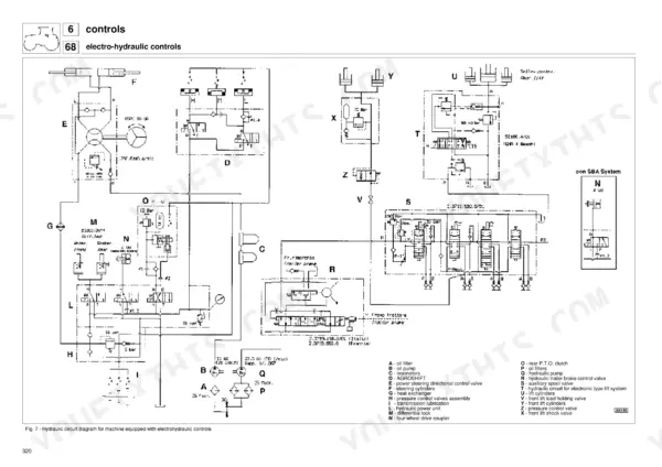 Same Silver 80-100.6 hydraulic circuit diagram for electro-hydraulic controls, showing valves, pumps, and lift systems.