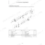 Schaeff TC08 hydraulic pump exploded view diagram and parts list including gears, seals, and housing components.
