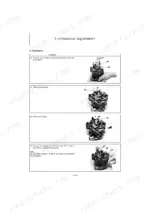 schaeff-tc10z-crawler-excavator-service-manual-mmt02enma00100-procedures-146.webp Schaeff TC10Z hydraulic gear pump disassembly procedure showing bolt, coupling, O-ring, and plate removal steps.