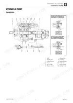 takeuchi-tb260-mini-excavator-workshop-manual-cq1e001-exploded-view-162.webp Takeuchi TB260 hydraulic pump construction diagram showing cross-section, components, and Section X-X views.
