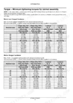 Vm Motori R 753 IE4, VM Motori R 753 IE4 torque specification tables for metric non-flanged and flanged hardware.