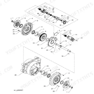 Wacker RT 56-SC, 82-SC drum support exploded view diagram showing internal components, bearings, and drive shaft assembly.
