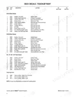 walker-36-to-62-rider-lawnmowers-parts-catalog-5000-8-parts-list-4.webp Walker 36, 42, 48, 52, 54, 62 parts list for deck decals and touch-up paint, including part numbers and locations.