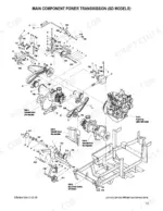 walker-mdd-mdg-rider-lawnmower-parts-catalog-7000-2-engine-parts-14.webp Walker MDD, MDG exploded view of main component power transmission system for SD models showing belts, pulleys, and drives.