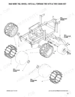 walker-mdd-mdg-rider-lawnmower-parts-catalog-7000-2-maintenance-60.webp Walker MDD, MDG exploded view of 8049 wide tail wheel and 8072 all-terrain tire kits with tire chain set components.
