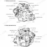 Yanmar 2QM20(H), 3QM30(H), 2QM20, 2QM20Y, 2QM20F, 3QM30, 3QM30Y, 3QM30F exterior view diagrams showing intake and exhaust sides.