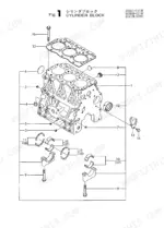 yanmar-3tnc78l-rkah-v2-engine-parts-catalog-y00b4192-engine-parts-3.webp Yanmar 3TNC78L-RKAH (V2), 3TNC78L-RKAH exploded view diagram of the cylinder block, head gasket, and main bearings.