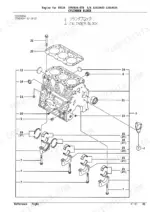 yanmar-3tne82a-etb-3tnv82a-qtb-qtb1-engine-parts-catalog-engine-parts-4.webp Yanmar 3TNE82A-ETB, 3TNV82A-QTB, QTB1, TB125 exploded view diagram of the engine cylinder block and main bearings.
