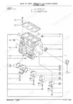 Yanmar 3TNE82A-TB, 3TNE82A-ETB, 3TNV82A-QTB, QTB1, TB125 exploded view diagram of the engine cylinder block assembly.