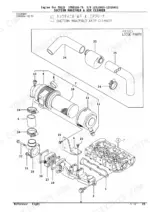 Yanmar 3TNE82A-TB, 3TNE82A-ETB, 3TNV82A-QTB, QTB1, TB125 exploded view of suction manifold and air cleaner assembly.