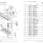 Yanmar 3TNE84-SA, 3TNE84-G1A, 3TNE84-G2A, 3TNE84C-G1A exploded view of cylinder head, bonnet, rocker arm, and valve components.