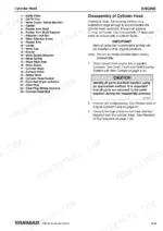 yanmar-3tnm68-3tnm72-industrial-engines-service-manual-0btnm-g00100-specs-121.webp Yanmar 3TNM68, 3TNM72 cylinder head disassembly procedure and component parts list for valve train and engine head.
