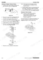 yanmar-3tnm68-3tnm72-industrial-engines-service-manual-0btnm-g00100-torque-124.webp Yanmar 3TNM68, 3TNM72 cylinder head intake and exhaust valve removal and valve guide removal procedure diagrams.
