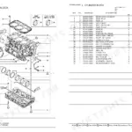 Yanmar 3TNM72-AFS, MOWER ZTR cylinder block exploded view diagram and parts list with reference numbers and descriptions.