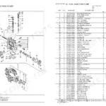 Yanmar 3TNV70-DPE, MINI DIGGER fuel injection pump exploded view diagram and parts list table with reference numbers.