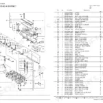 Yanmar 3TNV80F-SPAMM, Trench Roller: Cylinder head and bonnet exploded view diagram and parts list.
